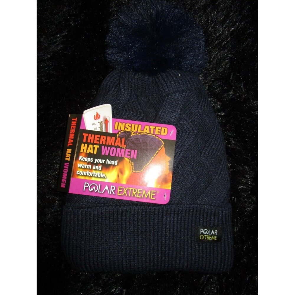 Polar Extreme Women's Thermal Insulated Winter Knit Hat Beanie Navy